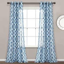 Load image into Gallery viewer, Edward Trellis Sheer Window Curtain Panel Set
