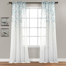 Load image into Gallery viewer, Weeping Flower Sheer Window Curtain Panel Set
