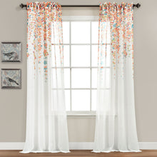 Load image into Gallery viewer, Weeping Flower Sheer Window Curtain Panel Set
