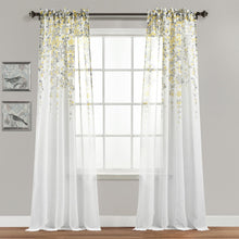 Load image into Gallery viewer, Weeping Flower Sheer Window Curtain Panel Set
