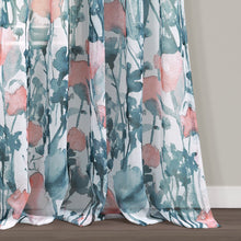 Load image into Gallery viewer, Zuri Flora Sheer Window Curtain Panel Set
