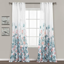 Load image into Gallery viewer, Zuri Flora Sheer Window Curtain Panel Set
