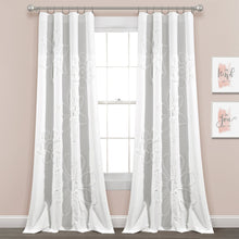 Load image into Gallery viewer, Ruffle Flower Window Curtain Panel Set
