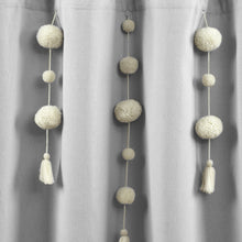 Cargar imagen en el visor de la galería, Boho Pom Pom Tassel Faux Linen Shower Curtain
