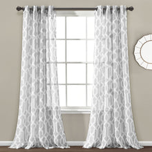 Cargar imagen en el visor de la galería, Edward Trellis Sheer Window Curtain Panel Set
