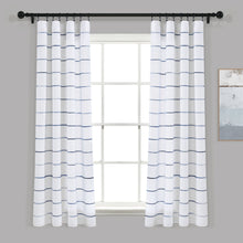 Cargar imagen en el visor de la galería, Ombre Stripe Yarn Dyed Recycled Cotton Blend Window Curtain Panel Set
