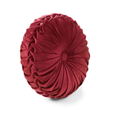 Load image into Gallery viewer, Round Pleated Soft Velvet Throw Pillow
