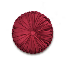 Load image into Gallery viewer, Round Pleated Soft Velvet Throw Pillow
