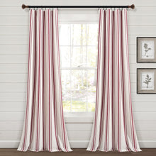 Load image into Gallery viewer, Farmhouse Stripe Yarn Dyed Recycled Cotton Blend Window Curtain Panel Set
