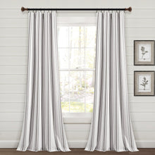 Load image into Gallery viewer, Farmhouse Stripe Yarn Dyed Recycled Cotton Blend Window Curtain Panel Set
