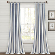 Load image into Gallery viewer, Farmhouse Stripe Yarn Dyed Recycled Cotton Blend Window Curtain Panel Set
