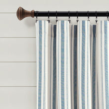 Load image into Gallery viewer, Farmhouse Stripe Yarn Dyed Recycled Cotton Blend Window Curtain Panel Set
