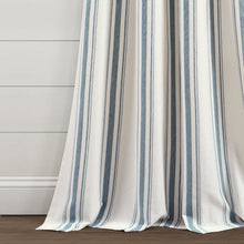 Load image into Gallery viewer, Farmhouse Stripe Yarn Dyed Recycled Cotton Blend Window Curtain Panel Set
