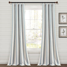 Load image into Gallery viewer, Farmhouse Stripe Yarn Dyed Recycled Cotton Blend Window Curtain Panel Set
