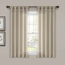 Load image into Gallery viewer, Burlap Knotted Tab Top Window Curtain Panel Set
