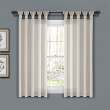 Load image into Gallery viewer, Burlap Knotted Tab Top Window Curtain Panel Set
