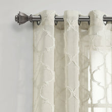 Load image into Gallery viewer, Avon Trellis Grommet Sheer Window Curtain Panel Set
