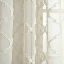 Load image into Gallery viewer, Avon Trellis Grommet Sheer Window Curtain Panel Set
