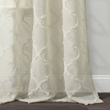 Load image into Gallery viewer, Avon Trellis Grommet Sheer Window Curtain Panel Set
