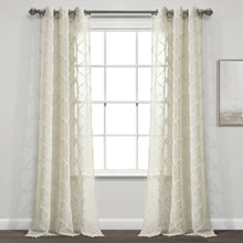 Load image into Gallery viewer, Avon Trellis Grommet Sheer Window Curtain Panel Set
