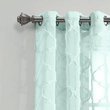 Load image into Gallery viewer, Avon Trellis Grommet Sheer Window Curtain Panel Set
