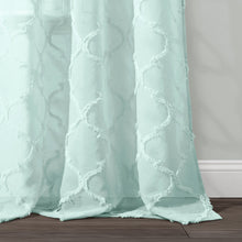 Cargar imagen en el visor de la galería, Avon Trellis Grommet Sheer Window Curtain Panel Set
