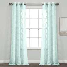 Load image into Gallery viewer, Avon Trellis Grommet Sheer Window Curtain Panel Set
