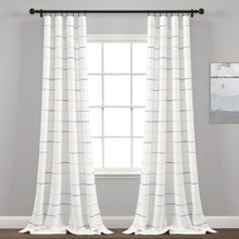 Load image into Gallery viewer, Ombre Stripe Yarn Dyed Recycled Cotton Blend Window Curtain Panel Set
