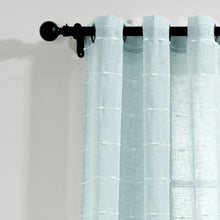 Cargar imagen en el visor de la galería, Farmhouse Textured Grommet Sheer Window Curtain Panel Set
