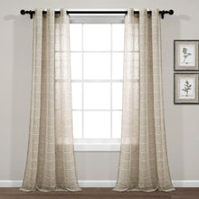 Load image into Gallery viewer, Farmhouse Textured Grommet Sheer Window Curtain Panel Set
