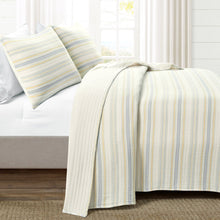 Load image into Gallery viewer, Solange Stripe Kantha Pick Stitch Yarn Dyed Cotton Woven Quilt/Coverlet Set
