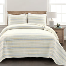 Load image into Gallery viewer, Solange Stripe Kantha Pick Stitch Yarn Dyed Cotton Woven Quilt/Coverlet Set
