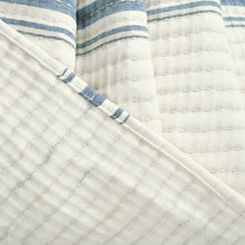 Load image into Gallery viewer, Farmhouse Stripe Kantha Pick Stitch Yarn Dyed Cotton Woven Blanket/Quilt/Coverlet
