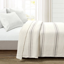 Load image into Gallery viewer, Farmhouse Stripe Kantha Pick Stitch Yarn Dyed Cotton Woven Blanket/Quilt/Coverlet
