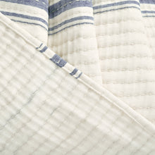 Load image into Gallery viewer, Farmhouse Stripe Kantha Pick Stitch Yarn Dyed Cotton Woven Blanket/Quilt/Coverlet
