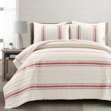 Cargar imagen en el visor de la galería, Farmhouse Stripe Reversible Cotton Quilt Set
