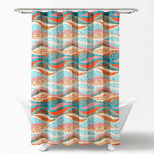 Load image into Gallery viewer, Hailey Watercolor Wave Cotton Shower Curtain
