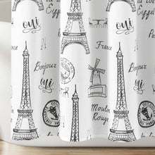 Load image into Gallery viewer, Paris Bonjour Cotton Shower Curtain
