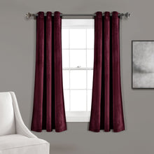 Carregar imagem no visualizador da galeria, Prima Velvet Solid Grommet Light Filtering Window Curtain Panel Set
