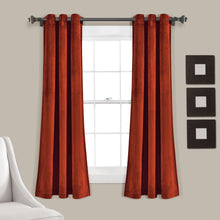 Cargar imagen en el visor de la galería, Prima Velvet Solid Grommet Light Filtering Window Curtain Panel Set
