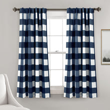 Load image into Gallery viewer, Kelly Checker Light Filtering Window Curtain Panel Set
