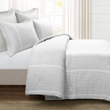 Load image into Gallery viewer, Drew Stripe Silver-Infused Antimicrobial Comforter 5 Piece Set
