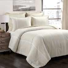 Cargar imagen en el visor de la galería, Drew Stripe Silver-Infused Antimicrobial Comforter 5 Piece Set
