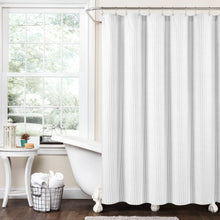 Load image into Gallery viewer, Drew Stripe Silver-Infused Antimicrobial Shower Curtain
