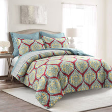 Load image into Gallery viewer, Harley Damask Reversible 5 Piece Comforter Set
