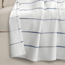 Load image into Gallery viewer, Ombre Stripe Yarn Dyed Recycled Cotton Blend Throw
