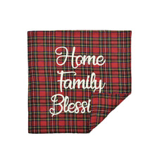 Load image into Gallery viewer, Home Family Blessing Plaid Embroidery Script Decorative Pillow Cover
