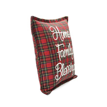 Carregar imagem no visualizador da galeria, Home Family Blessing Plaid Embroidery Script Decorative Pillow Cover
