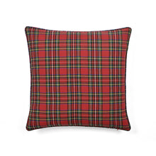 Load image into Gallery viewer, Holiday Truck Plaid Embroidery Script Decorative Pillow Cover
