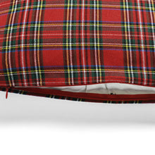 Load image into Gallery viewer, Holiday Truck Plaid Embroidery Script Decorative Pillow Cover
